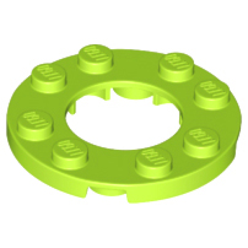 Деталь LEGO 11833 Plate, Round 4 x 4 with 2 x 2 Round Open Center - Lime