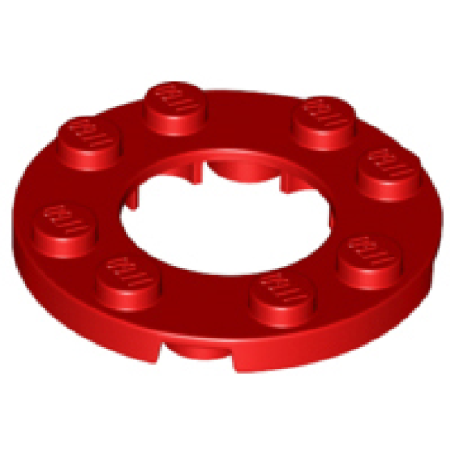 Деталь LEGO 11833 Plate, Round 4 x 4 with 2 x 2 Round Open Center - Red