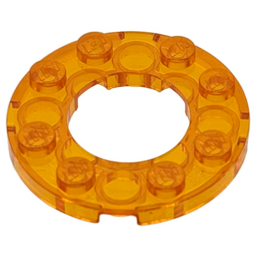 Деталь LEGO 11833 Plate, Round 4 x 4 with 2 x 2 Round Open Center - Trans-Orange