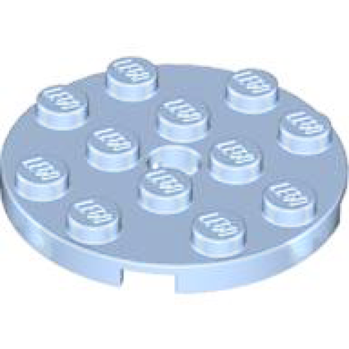 Деталь LEGO 60474 Plate, Round 4 x 4 with Hole - Bright Light Blue