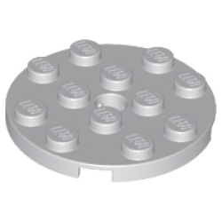 Plate, Round 4 x 4 with Hole - Light Bluish Gray Plate, Round 4 x 4 with Hole - Light Bluish Gray