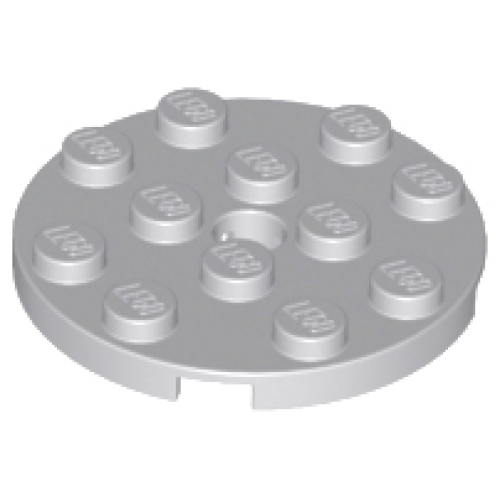 Деталь LEGO 60474 Plate, Round 4 x 4 with Hole - Light Bluish Gray