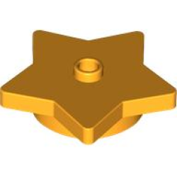 Plate, Round 4 x 4 x 2/3 with Star and Open Stud - Bright Light Orange Plate, Round 4 x 4 x 2/3 with Star and Open Stud - Bright Light Orange