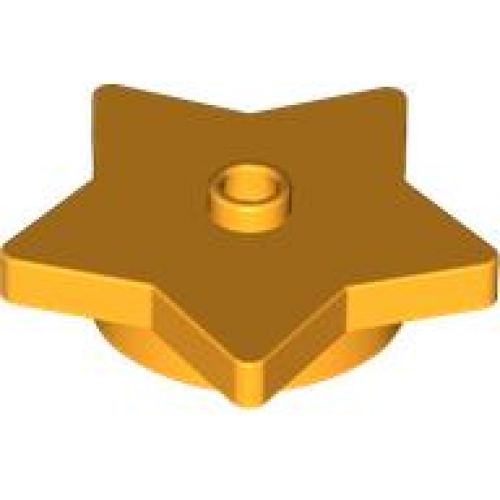 Деталь LEGO 39611 Plate, Round 4 x 4 x 2/3 with Star and Open Stud - Bright Light Orange