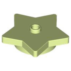 Plate, Round 4 x 4 x 2/3 with Star and Open Stud - Yellowish Green Plate, Round 4 x 4 x 2/3 with Star and Open Stud - Yellowish Green