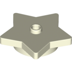 Plate, Round 4 x 4 x 2/3 with Star and Open Stud - Glow In Dark White Plate, Round 4 x 4 x 2/3 with Star and Open Stud - Glow In Dark White