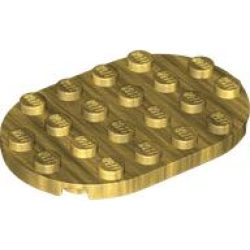 Plate, Round 4 x 6 Oval - Pearl Gold Plate, Round 4 x 6 Oval - Pearl Gold