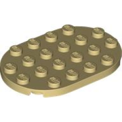 Plate, Round 4 x 6 Oval - Tan Plate, Round 4 x 6 Oval - Tan