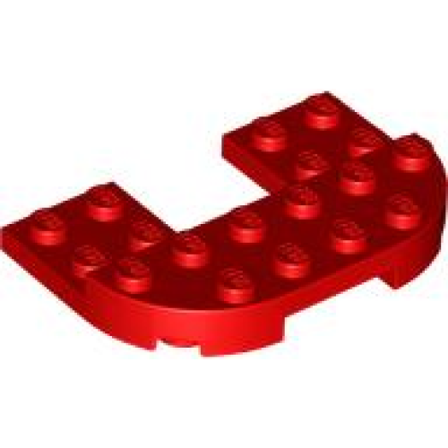 Деталь LEGO 89681 Plate, Round 4 x 6 x 2/3, Raised 2 x 6 and 2 x 2 Cutout - Red