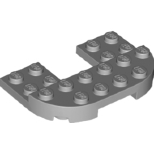 Деталь LEGO 89681 Plate, Round 4 x 6 x 2/3, Raised 2 x 6 and 2 x 2 Cutout - Light Bluish Gray