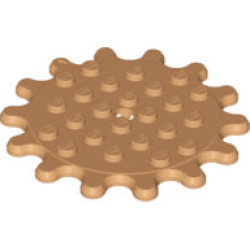 Plate, Round 6 x 6 Gear 14 Tooth - Medium Nougat Plate, Round 6 x 6 Gear 14 Tooth - Medium Nougat