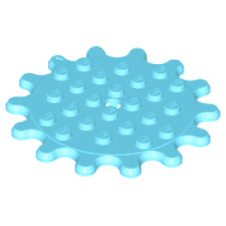 Plate, Round 6 x 6 Gear 14 Tooth - Medium Azure Plate, Round 6 x 6 Gear 14 Tooth - Medium Azure