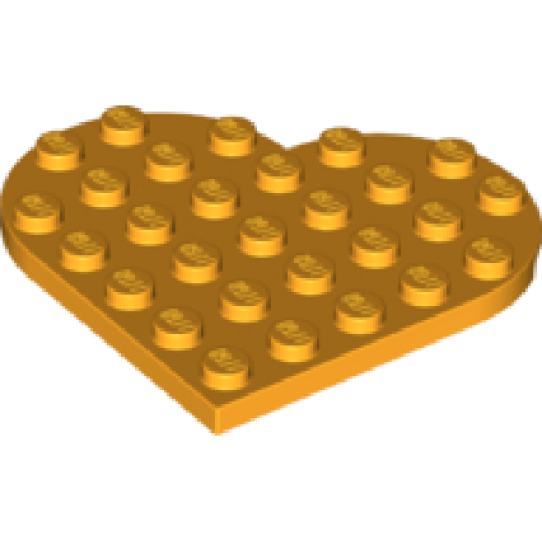Деталь LEGO 46342 Plate, Round 6 x 6 Heart - Bright Light Orange
