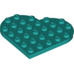 Plate, Round 6 x 6 Heart - Dark Turquoise Plate, Round 6 x 6 Heart - Dark Turquoise