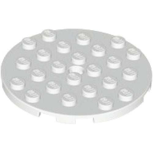 Деталь LEGO 11213 Plate, Round 6 x 6 with Hole - White
