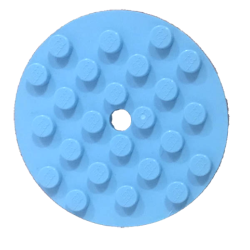 Plate, Round 6 x 6 with Hole - Bright Light Blue Plate, Round 6 x 6 with Hole - Bright Light Blue