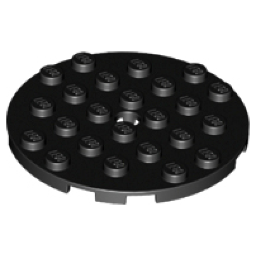 Деталь LEGO 11213 Plate, Round 6 x 6 with Hole - Black