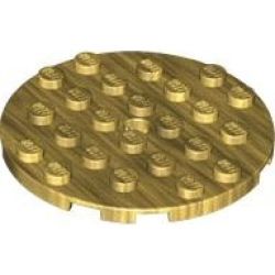 Plate, Round 6 x 6 with Hole - Pearl Gold