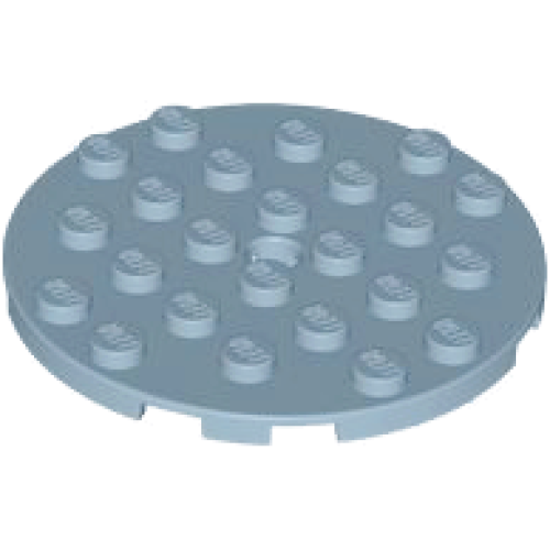 Деталь LEGO 11213 Plate, Round 6 x 6 with Hole - Sand Blue