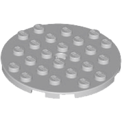 Plate, Round 6 x 6 with Hole - Light Bluish Gray