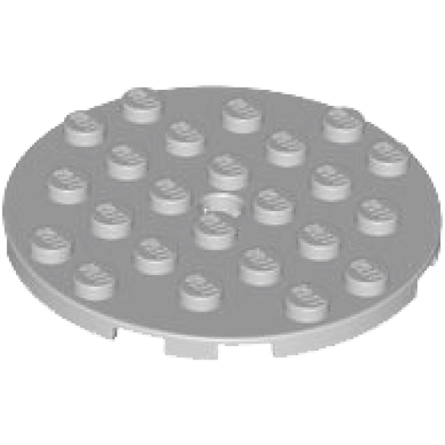Деталь LEGO 11213 Plate, Round 6 x 6 with Hole - Light Bluish Gray