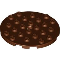 Plate, Round 6 x 6 with Hole - Reddish Brown