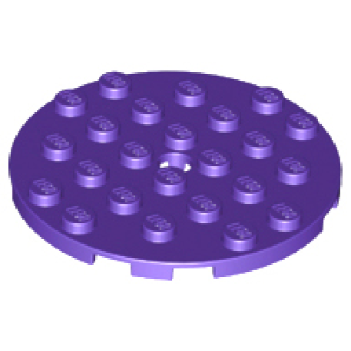 Деталь LEGO 11213 Plate, Round 6 x 6 with Hole - Dark Purple