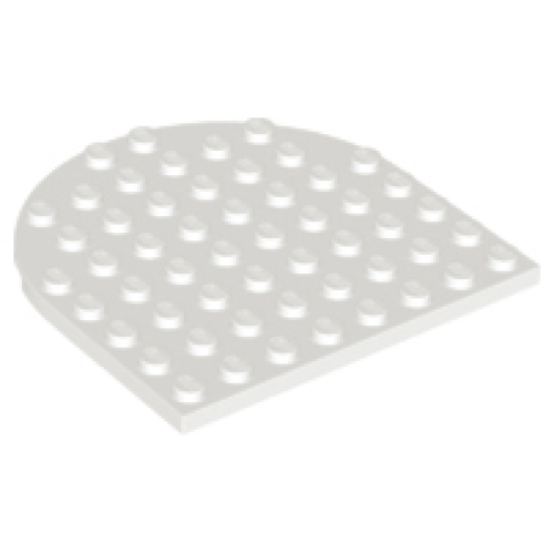 Деталь LEGO 41948 Plate, Round 8 x 8 Rounded End - White