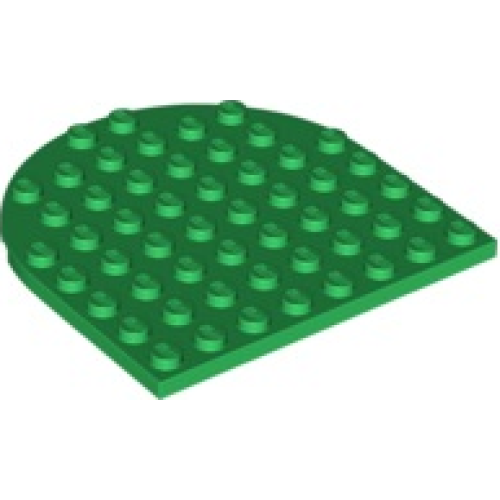 Деталь LEGO 41948 Plate, Round 8 x 8 Rounded End - Green