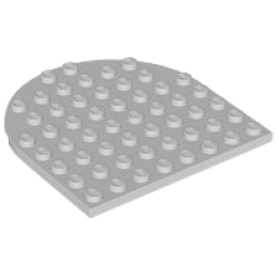 Plate, Round 8 x 8 Rounded End - Light Bluish Gray