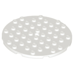 Plate, Round 8 x 8 with Hole - White