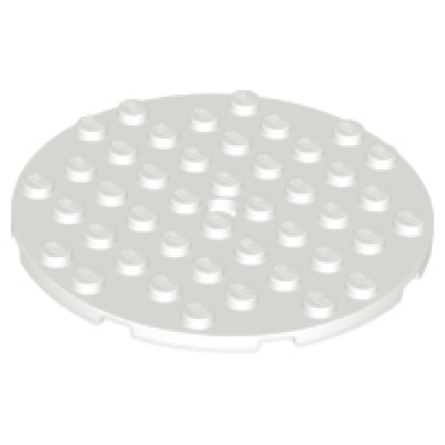 Деталь LEGO 74611 Plate, Round 8 x 8 with Hole - White