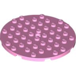 Plate, Round 8 x 8 with Hole - Bright Pink