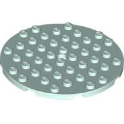 Plate, Round 8 x 8 with Hole - Light Aqua