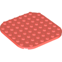 Plate, Round 8 x 8 with Rounded Corners - Coral