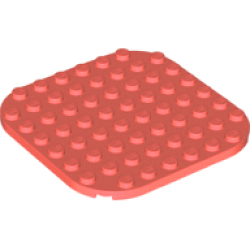 Деталь LEGO 65140 Plate, Round 8 x 8 with Rounded Corners - Coral