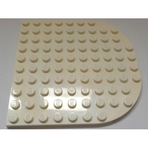 Деталь LEGO 80031 Plate, Round 10 x 10 Rounded End - White
