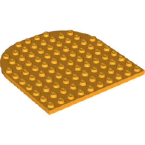 Деталь LEGO 80031 Plate, Round 10 x 10 Rounded End - Bright Light Orange
