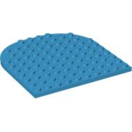 Деталь LEGO 80031 Plate, Round 10 x 10 Rounded End - Dark Azure