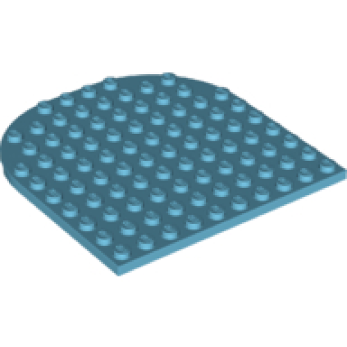 Деталь LEGO 80031 Plate, Round 10 x 10 Rounded End - Medium Azure