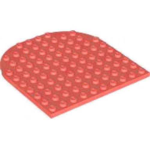 Деталь LEGO 80031 Plate, Round 10 x 10 Rounded End - Coral