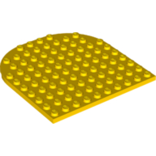 Деталь LEGO 80031 Plate, Round 10 x 10 Rounded End - Yellow
