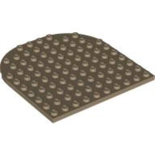 Деталь LEGO 80031 Plate, Round 10 x 10 Rounded End - Dark Tan