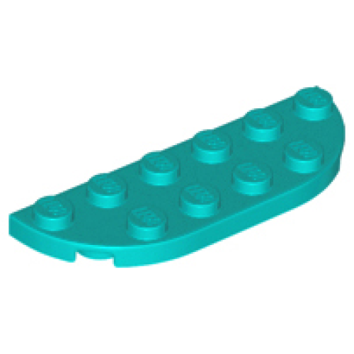 Деталь LEGO 18980 Plate, Round Corner 2 x 6 Double - Dark Turquoise