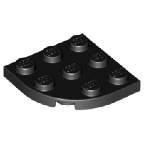 Деталь LEGO 30357 Plate, Round Corner 3 x 3 - Black