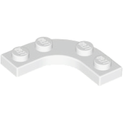 Plate, Round Corner 3 x 3 with 2 x 2 Curved Cutout - White