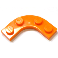 Plate, Round Corner 3 x 3 with 2 x 2 Curved Cutout - Orange