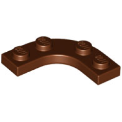 Plate, Round Corner 3 x 3 with 2 x 2 Curved Cutout - Reddish Brown