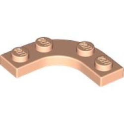 Plate, Round Corner 3 x 3 with 2 x 2 Curved Cutout - Light Nougat