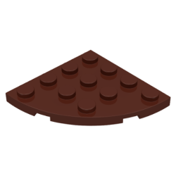Plate, Round Corner 4 x 4 - Brown